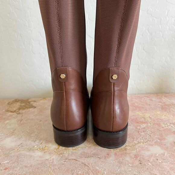 Cole Haan Noelle Brown Leather Knee High Stretch Riding Boots Womens 7.5 - Picture 8 of 15